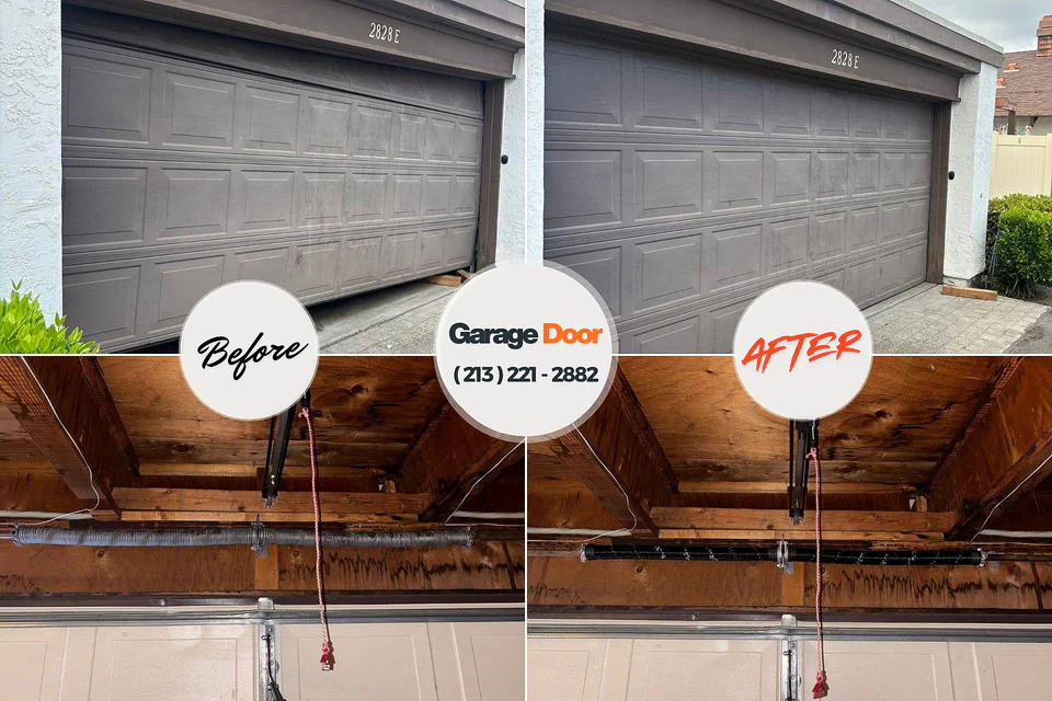 Before and after: garage door repair Wind Point, WI